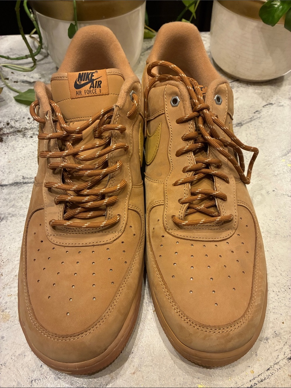 Nike Men’s Low-Top Sneakers in Wheat and Yellow Accent size 17